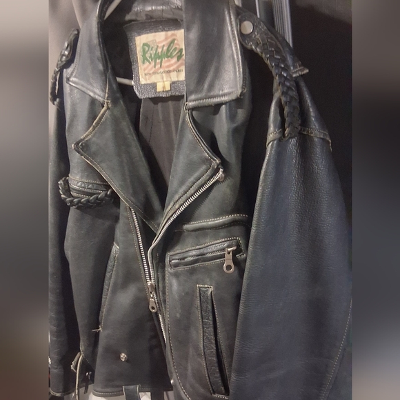 Vintage Leather Bikers Jacket by Ripples - Picture 4 of 5